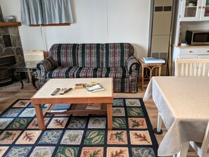 Fernseher, Kamin, DVD-Player, Videothek