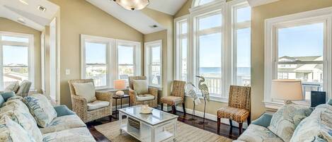 Télévision, cheminée, baby-foot, table de tennis de table