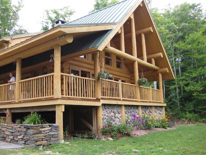 Vermont Lake Front Log Cabin Close to Mt. Snow
