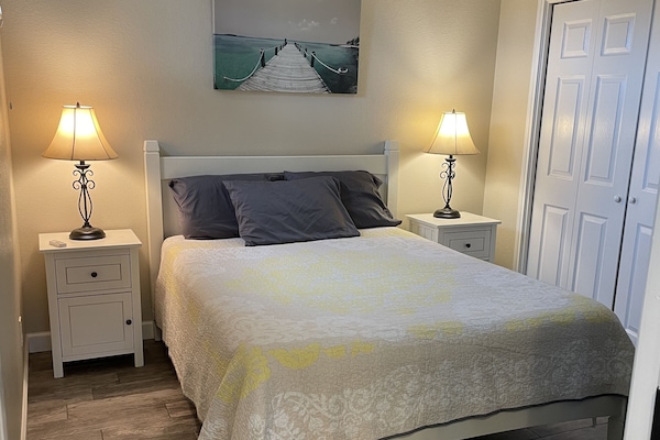 Queen bed, large closet and dresser
