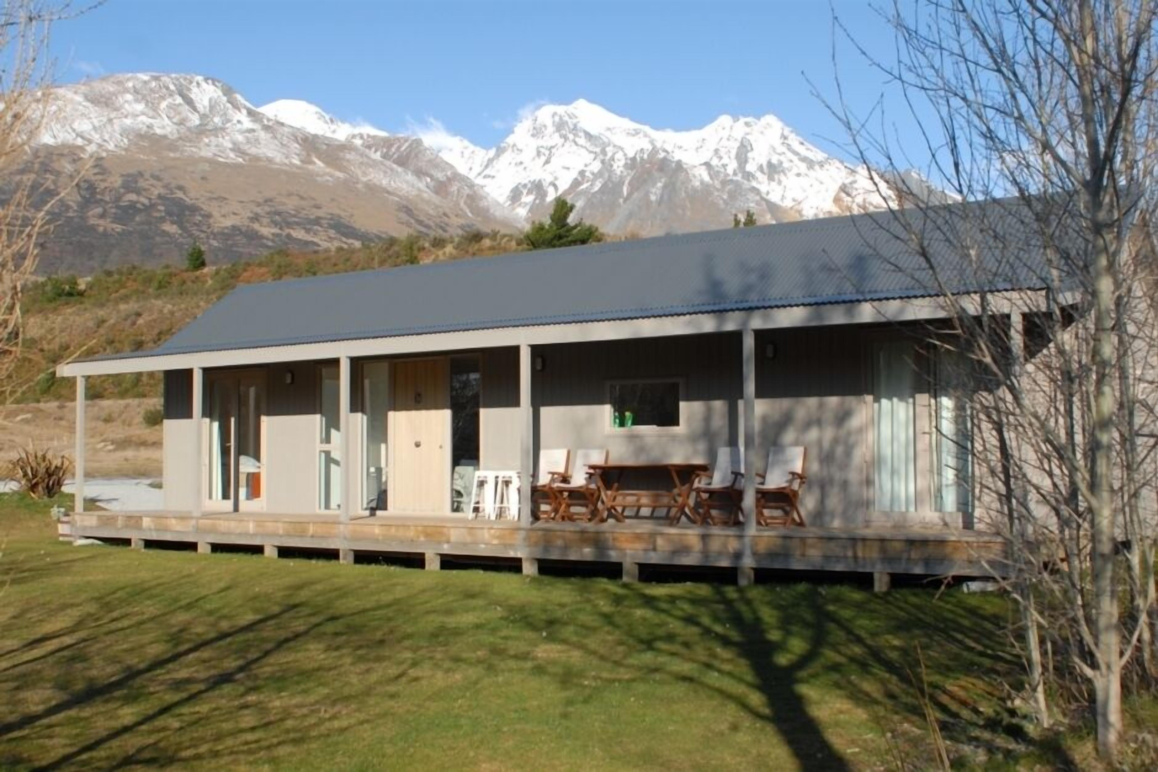 North facing with French doors opening onto the de