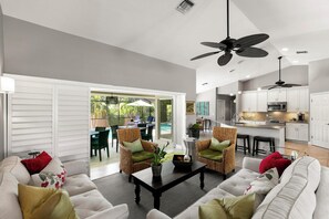 Smart TV, books, stereo