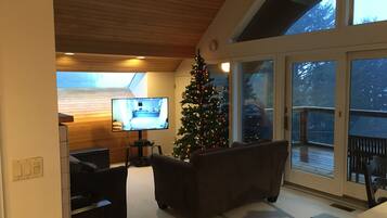 Smart TV, lareira, videogames, DVD player