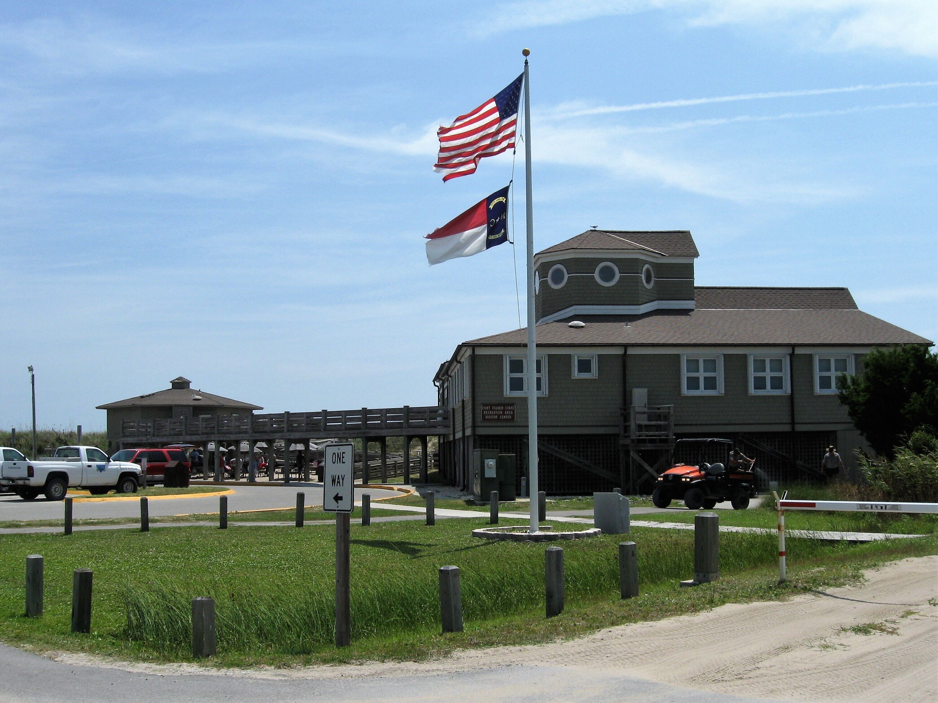 A building with a sign indicating it is a fort.