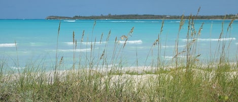 Vlak bij het strand, ligstoelen