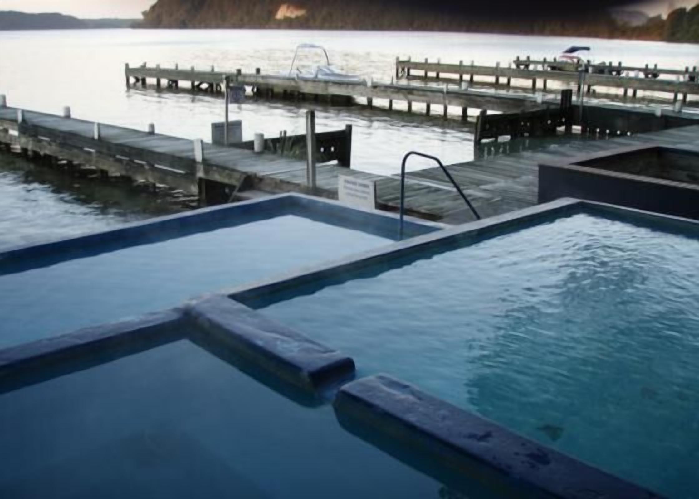 Hot Pools on the lake,access by boat only, pools now run pick ups by prior arran