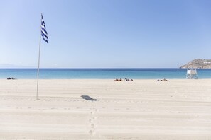 On the beach, beach towels