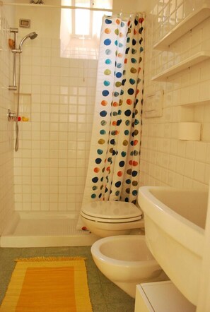 Dusche, Haartrockner, Bidet, Handtücher