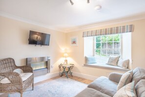 Fernseher, Kamin, DVD-Player, Bücher