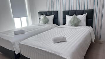 Twin Bedroom | 遮光窗簾/窗簾、免費 Wi-Fi