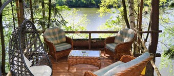 Blockhaus 1, Schlafmöglichkeiten für 2 + 1, tolle Aussicht, tierfreundlich, See, Waldblick, Doppelbett