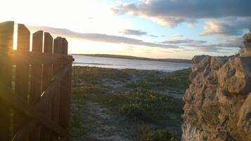 On the beach, beach towels