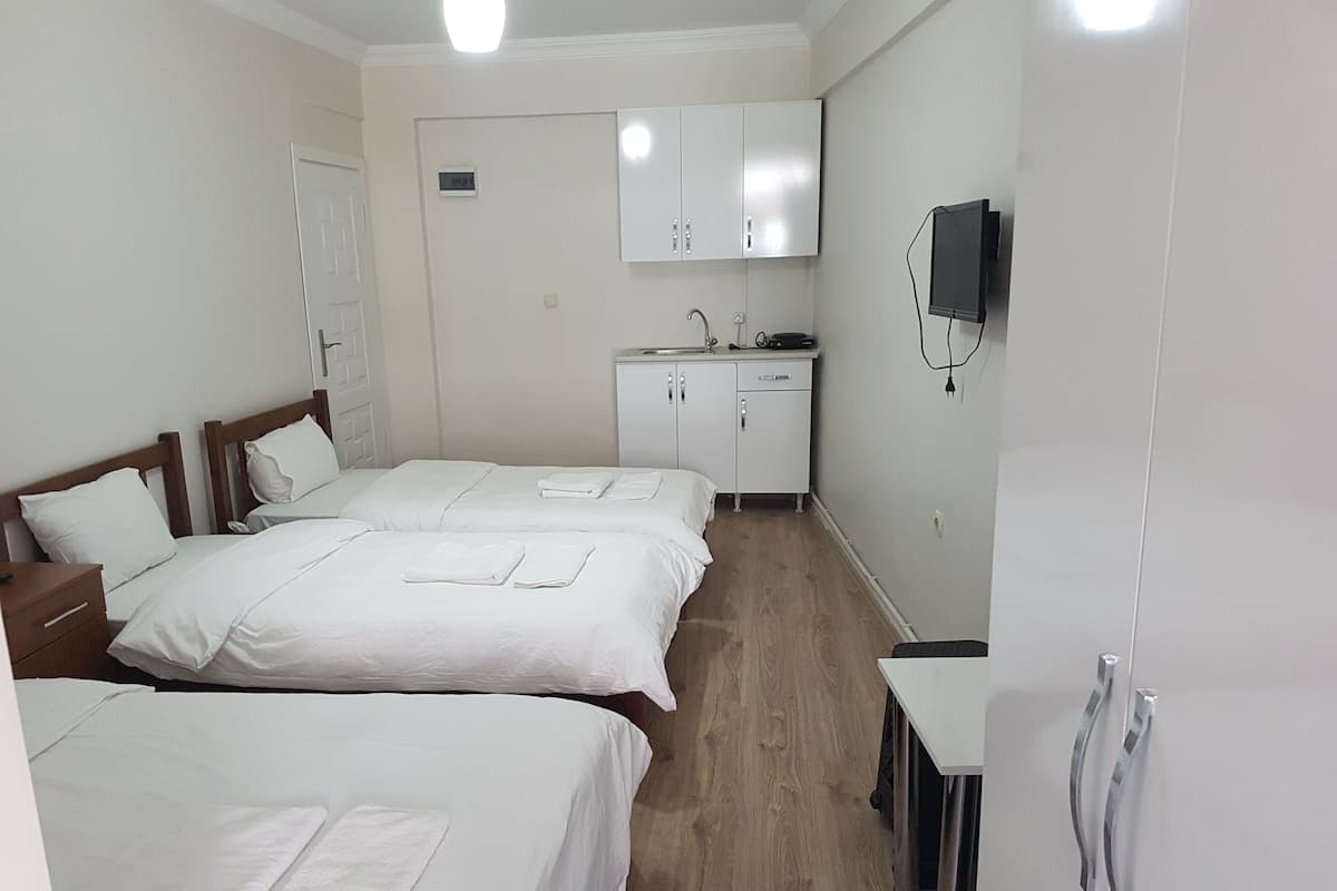 Desk, free WiFi, bed sheets