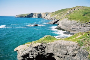 Trebarwith Strand at high tide