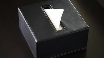 A black box with a white object inside.