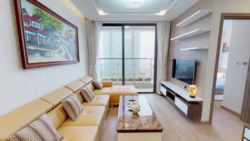 City Double Room, 2 Bedrooms, City View | Living area | LCD TV
