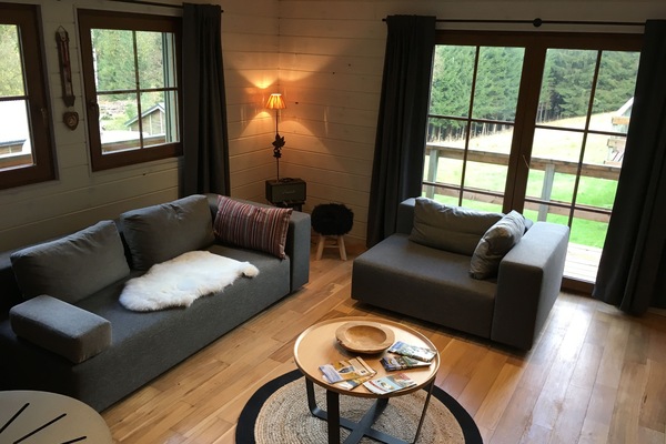 Smart-tv, een open haard, een dvd-speler en een filmbibliotheek