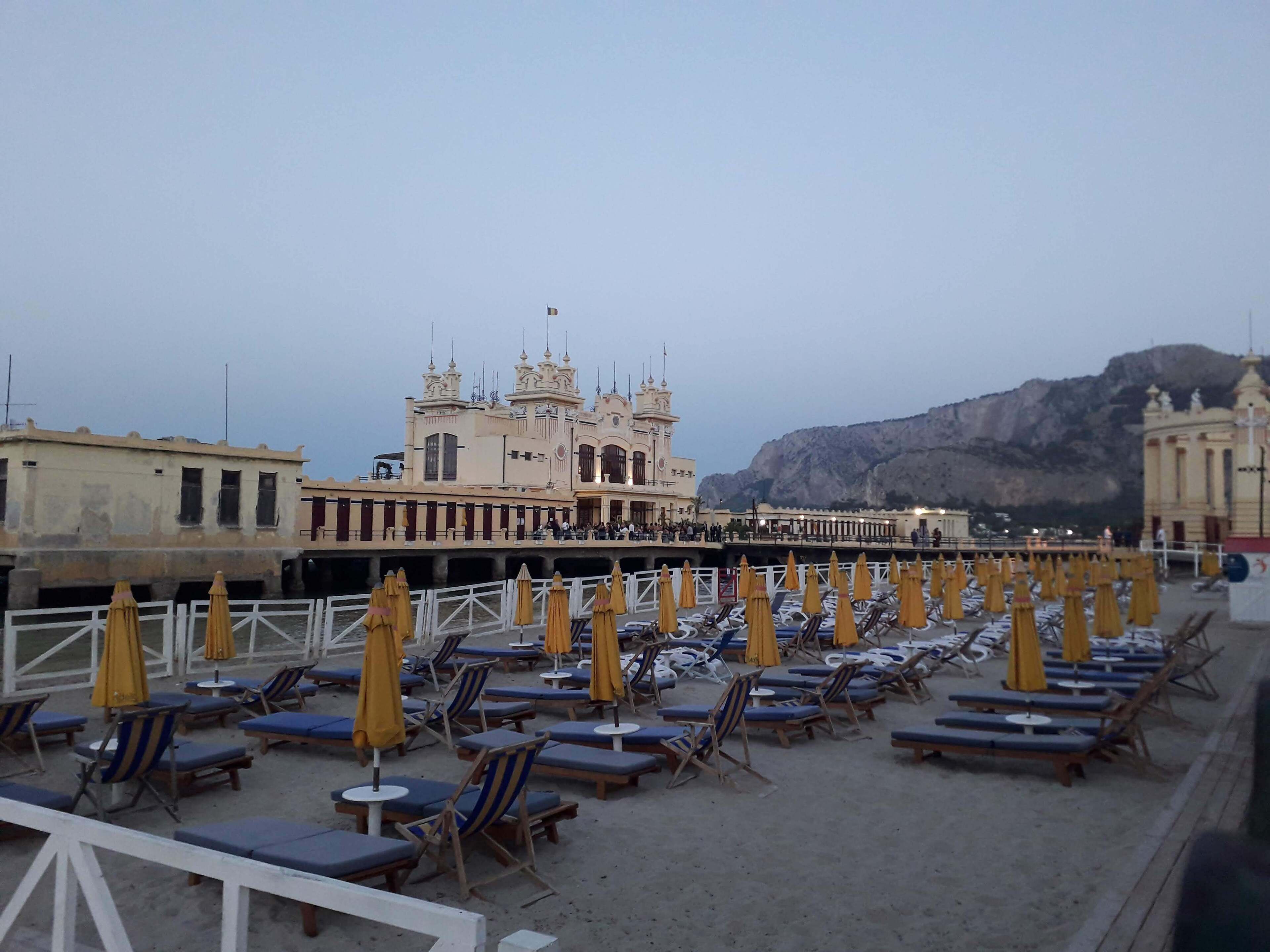 Outdoor banquet area