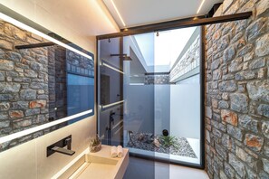 Dusche, Hydromassagedusche, Designer-Toilettenartikel, Haartrockner