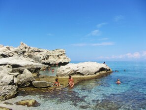 Beach nearby, sun-loungers