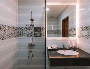 Chambre simple supérieure | Douche de la salle de bain