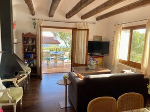 Fernseher, Kamin, Bücher