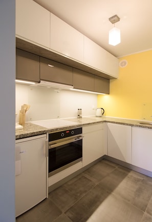 Lägenhet - 1 dubbelsäng med bäddsoffa - utsikt mot staden | Eget kök | Kylskåp, ugn, spishäll och diskmaskin