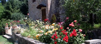 Hermosa casa de piedra con jardín y piscina privada.