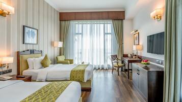 Habitación Deluxe con 2 camas individuales, 2 camas individuales | 1 habitación, ropa de cama de alta calidad y camas con efecto memoria