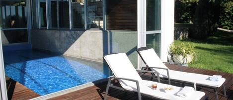 Indoor pool, a heated pool