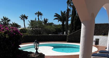 Private, established, well appointed villa with excellant sea views.