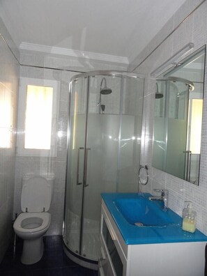 Ducha, secador de pelo y toallas