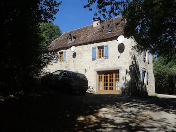 The gite entrance on the ground floor of the farmhouse