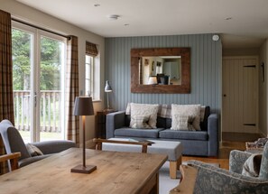 Smart TV, fireplace, DVD player, books