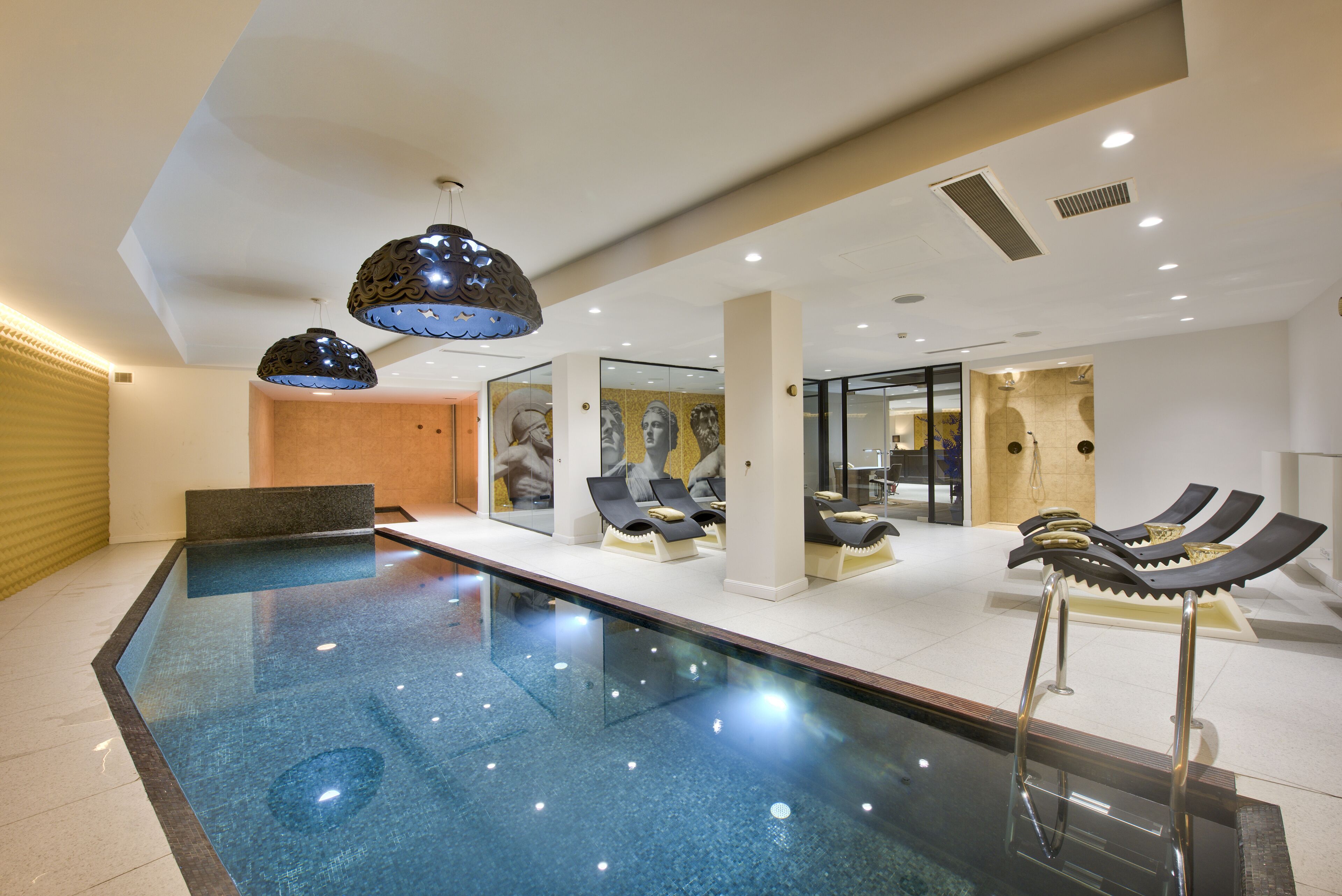 Indoor pool, outdoor pool, open 8:00 AM to 8:00 PM, pool umbrellas