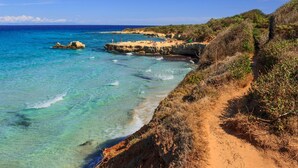Playa en los alrededores, camastros y toallas de playa 