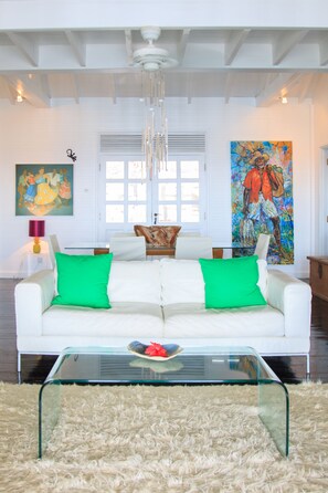 TV connectée, lecteur de DVD, livres, chaîne hi-fi