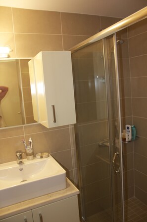 Shower, hair dryer, towels - Elegant, Modern  With Shared Swimming Pools (Crete)
