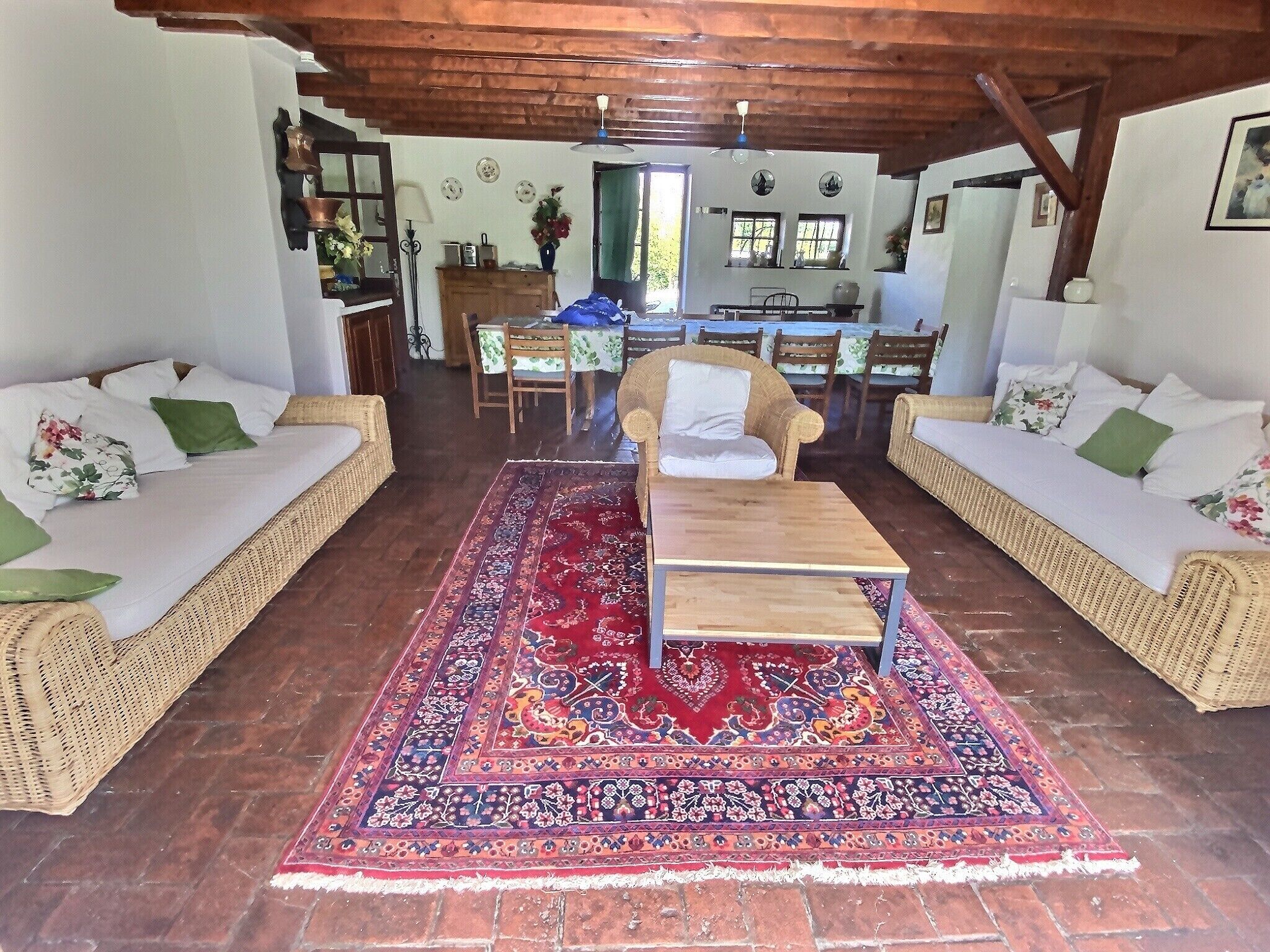 Televisión, chimenea, reproductor de DVD y tenis de mesa 