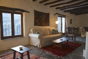 Smart TV, chimenea, reproductor de DVD y libros