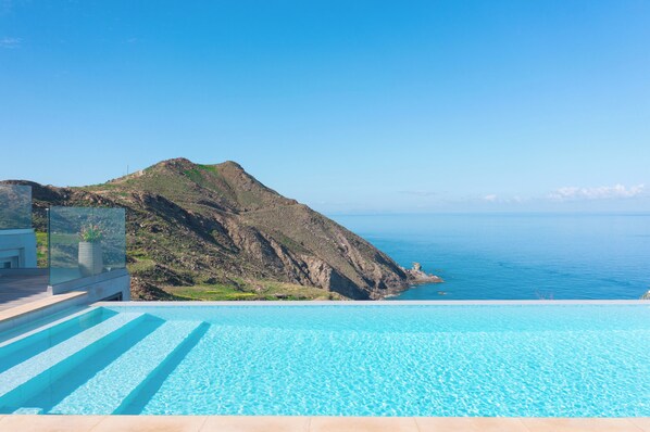 Pool - Modern Villa Perched on a Hill Overlooking the Cretan Sea! (Rethymno)