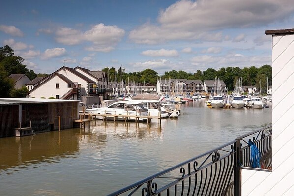 Stunning marina views surround this waterfront property, offering mooring facilities and a tranquil atmosphere.