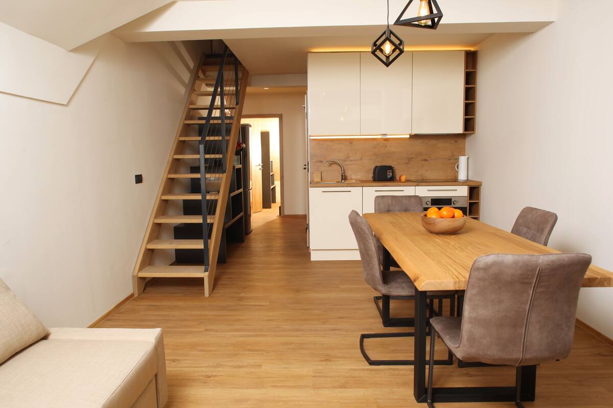 Comfort Duplex Apartment (4) | Living area | 38-inch LCD TV with digital channels, TV, heated floors