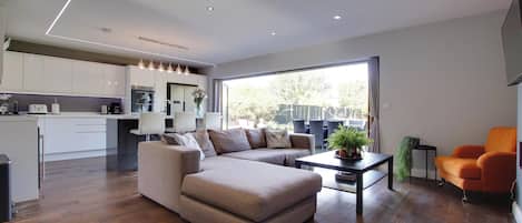 Smart TV, fireplace, Netflix, DVD player