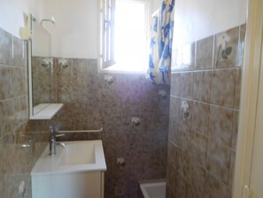 Shower, toilet paper - house sea and nature (Guissény)