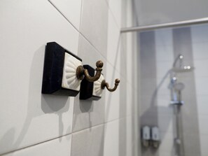 Hair dryer, towels, toilet paper