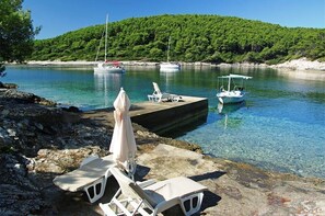 Am Strand, Liegestühle, Strandtücher