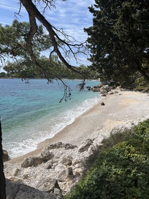 Beach nearby, sun loungers