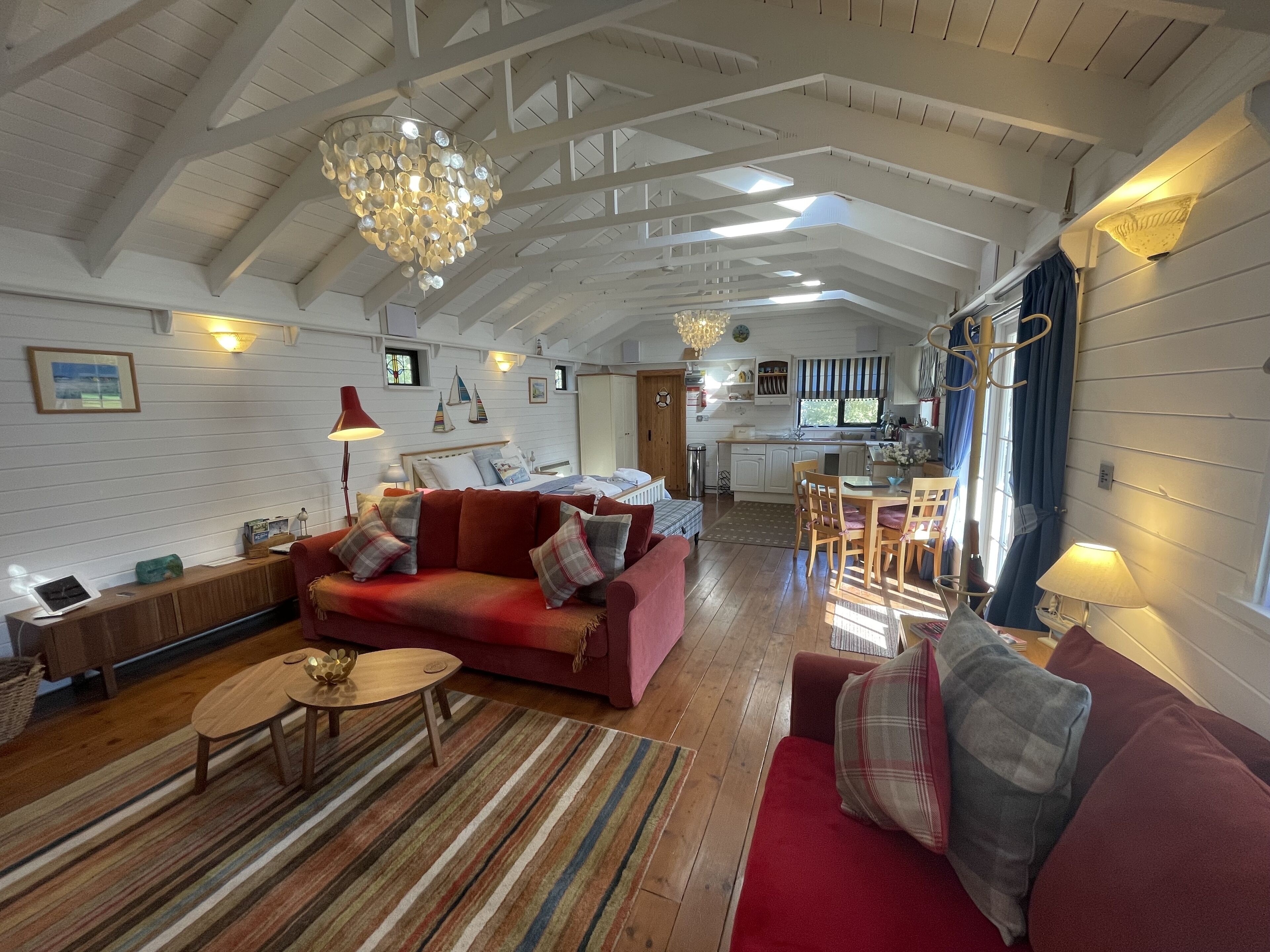 Télévision, lecteur de DVD, table de tennis de table, livres