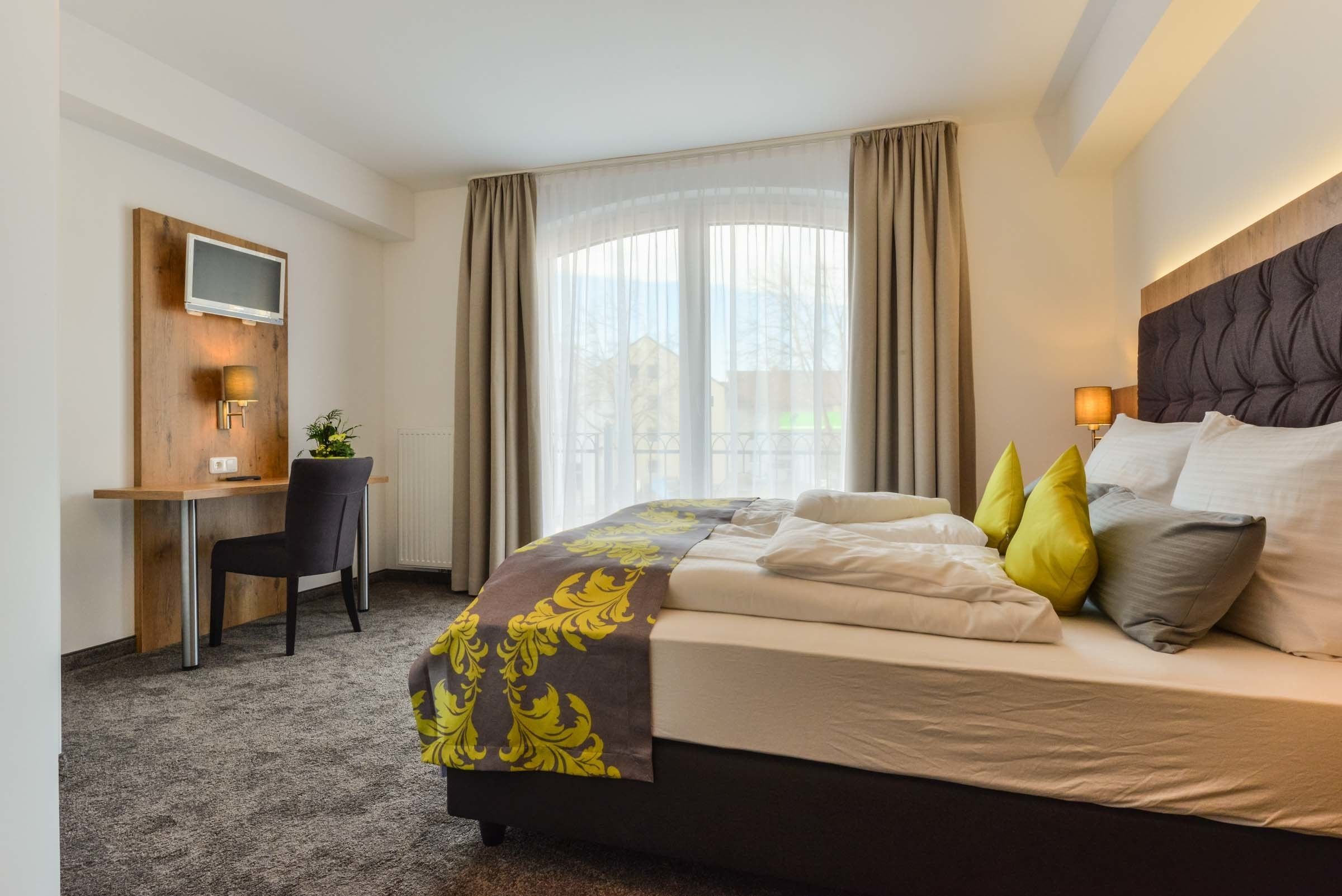 comfort double room | desk, blackout curtains, soundproofing, iron/ironing board